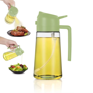 Oil Spray Bottle 470ml | 2-in-1 Glass Oil Sprayer
